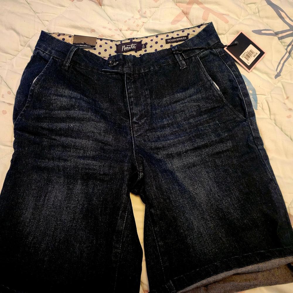 Dark Blue Denim Shorts